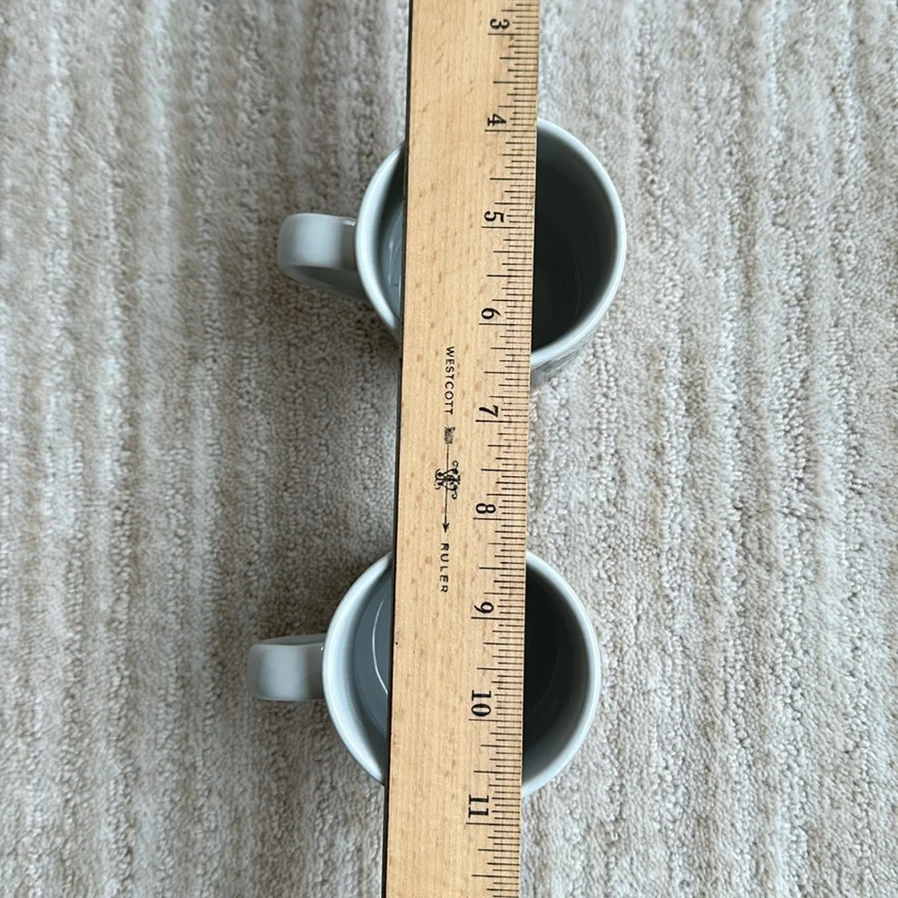 2 Crate & Barrel-Joan Anderson-Jolly Trio Child's Mug Christmas Trees/Rabbit/Fox